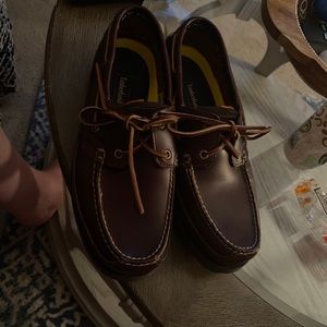 Timberland 70521 Kiawah Bay Brown Leather 2-Eye Boat Loafer Shoes Men's US 9.5M